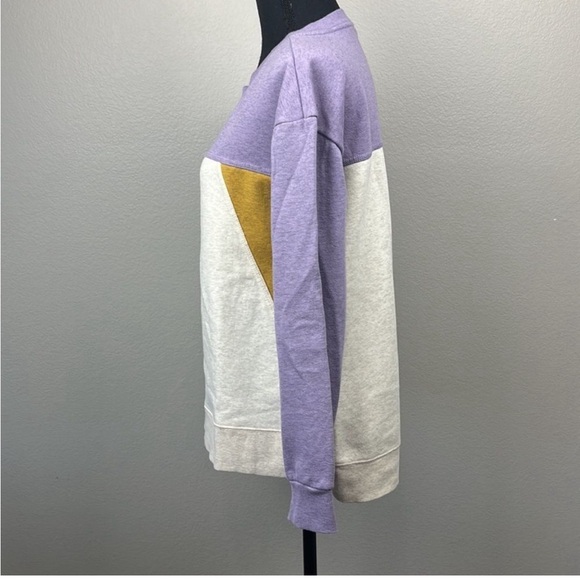 Almost NEW! Hi-low, split hem v cute Anthropologie Color Block Sweatshirt. - Picture 7 of 14